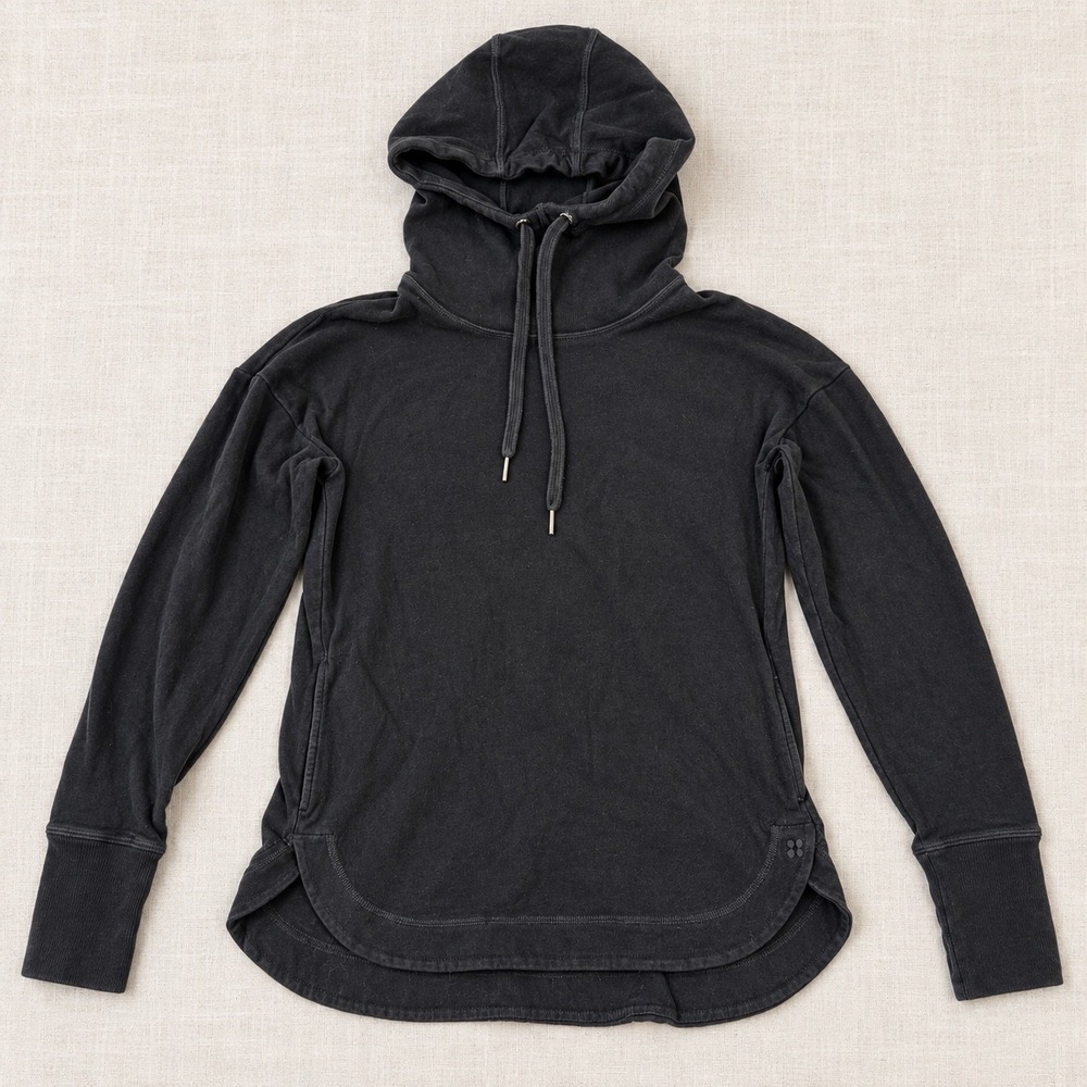 Sweaty Betty After Class Hoodie Black Funnel Neck Sweatshirt XS US 4
